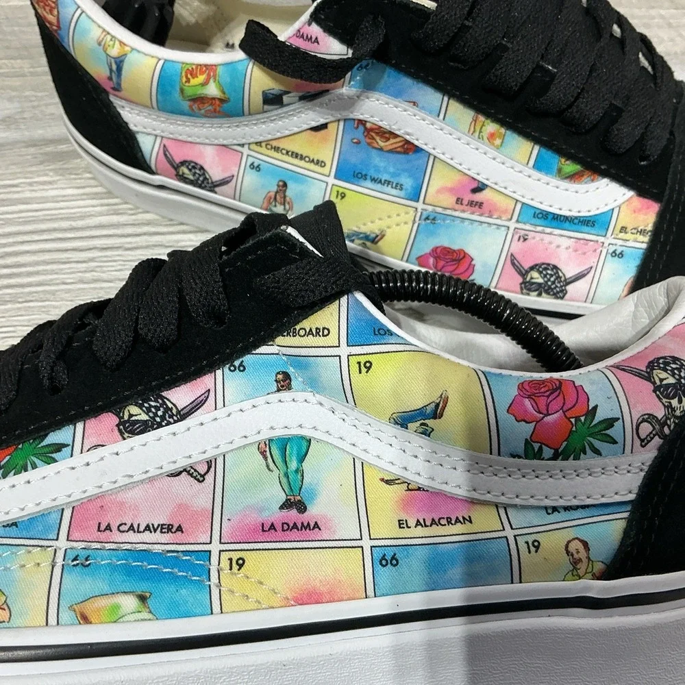 Vans Old Skool LOTERIA Special Edition Shoes Mens 11.5 Black Suede MultiColored